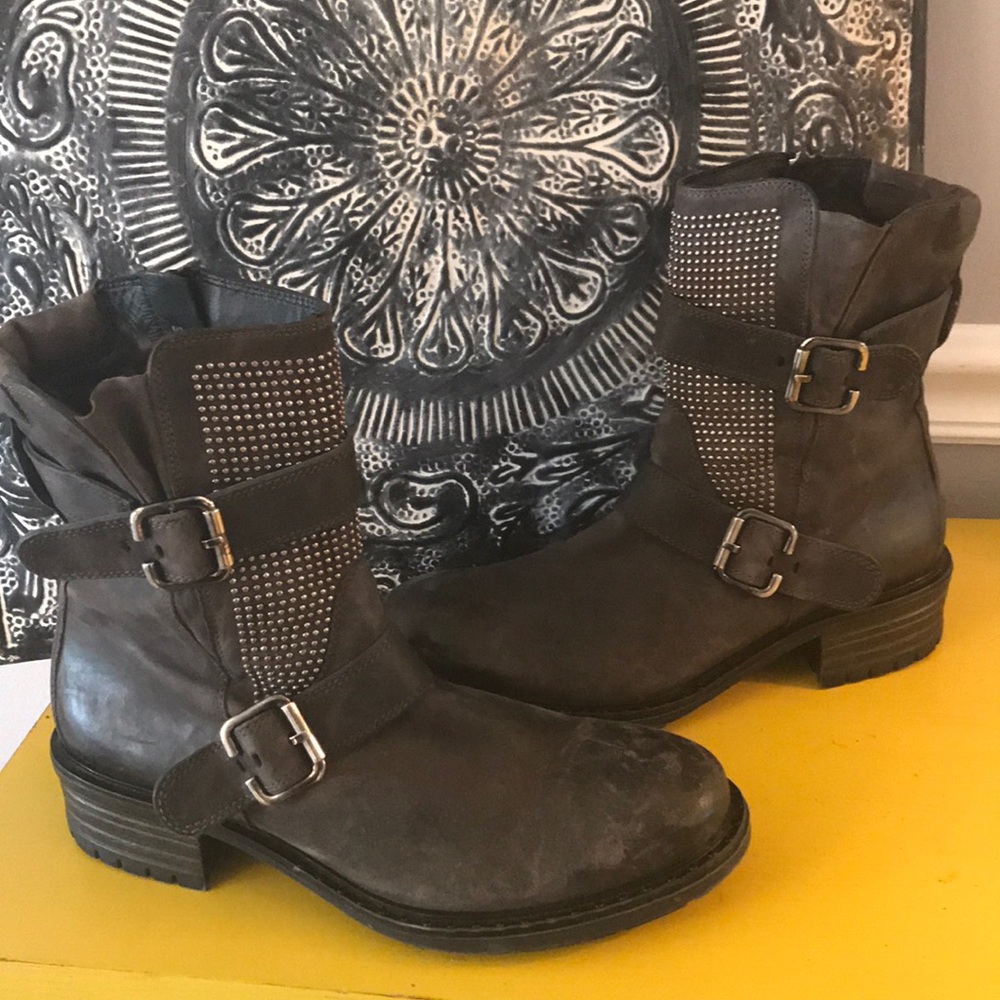 PAUL GREEN SHORT BOOT CHARCOAL GRAY US SZ 7